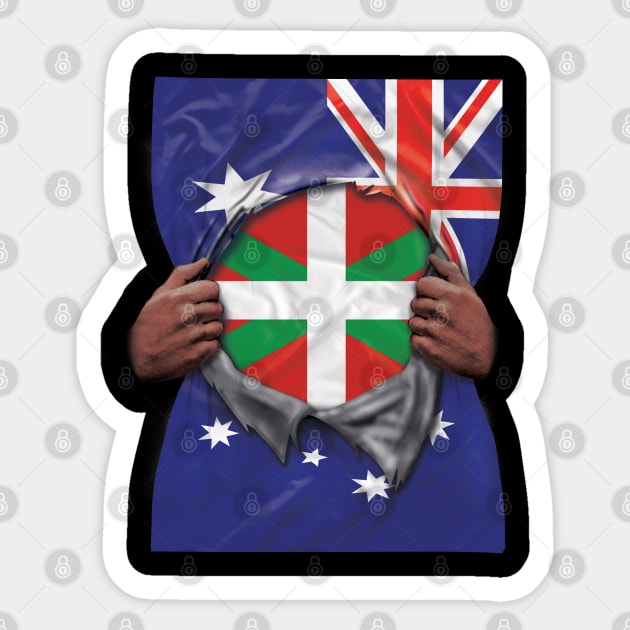 Bilbao Flag Australian Flag Ripped - Gift for Basque From Bilbao Sticker by Country Flags